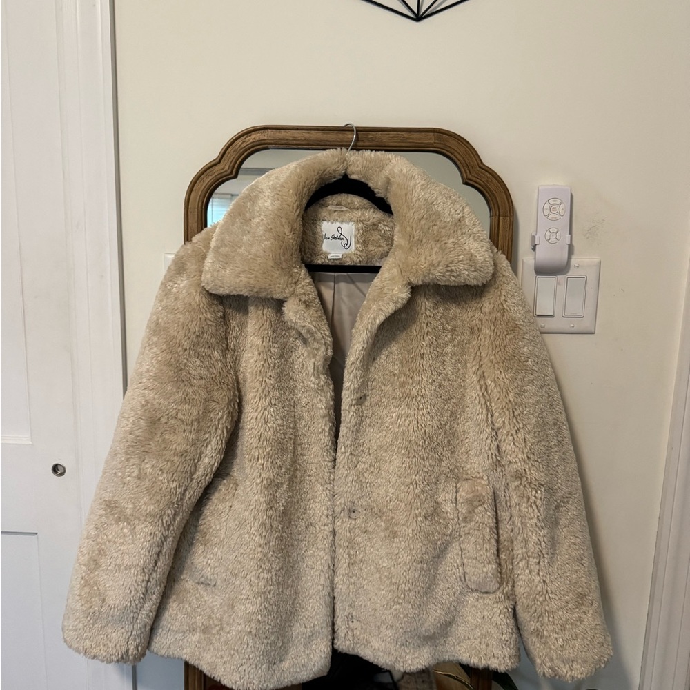Sam Edelman Cream Faux Fur Jacket